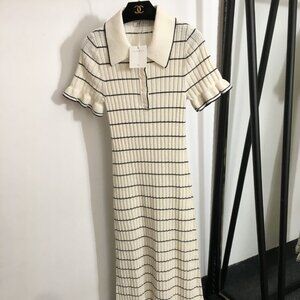 Sandro striped short-sleeved knit dress